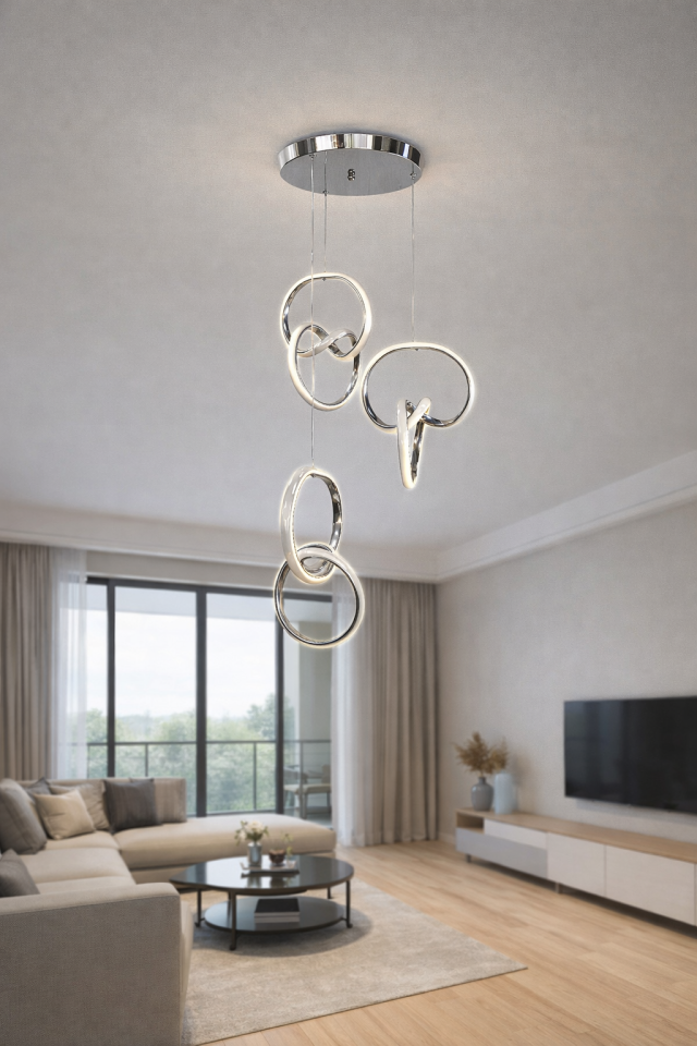 MODERN 3 LÜ SARKIT İMZA MODEL AVİZE GÜMÜŞ