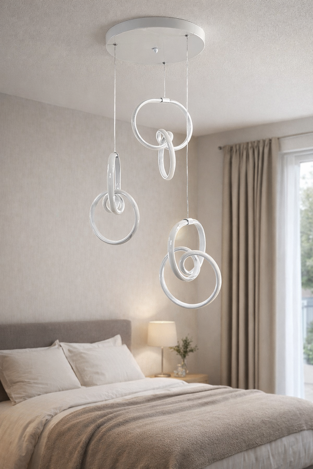 MODERN 3 LÜ SARKIT İMZA MODEL AVİZE BEYAZ