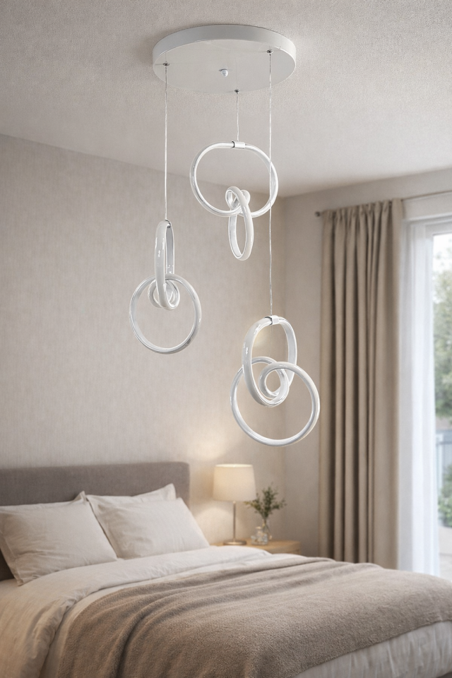 MODERN 3 LÜ SARKIT İMZA MODEL AVİZE BEYAZ