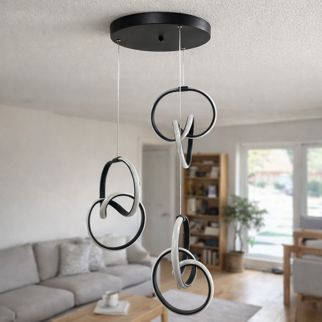 MODERN 3 LÜ SARKIT İMZA MODEL AVİZE SİYAH