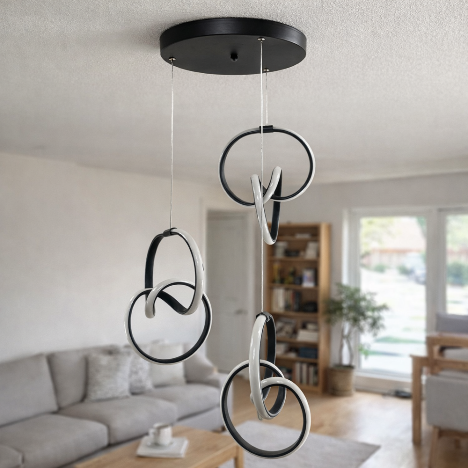 MODERN 3 LÜ SARKIT İMZA MODEL AVİZE SİYAH