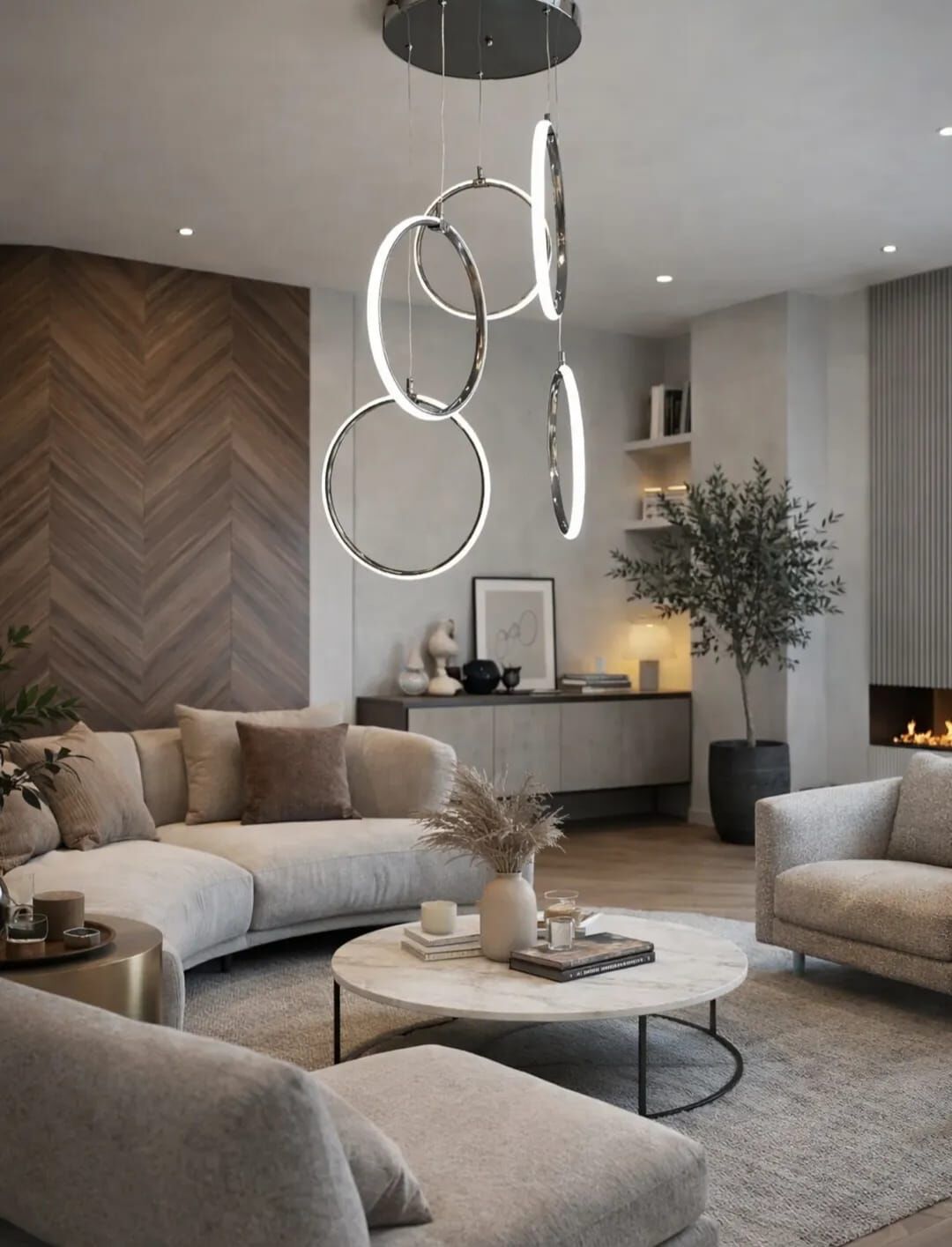 5 HALKALI MODERN LED SARKIT AVİZE