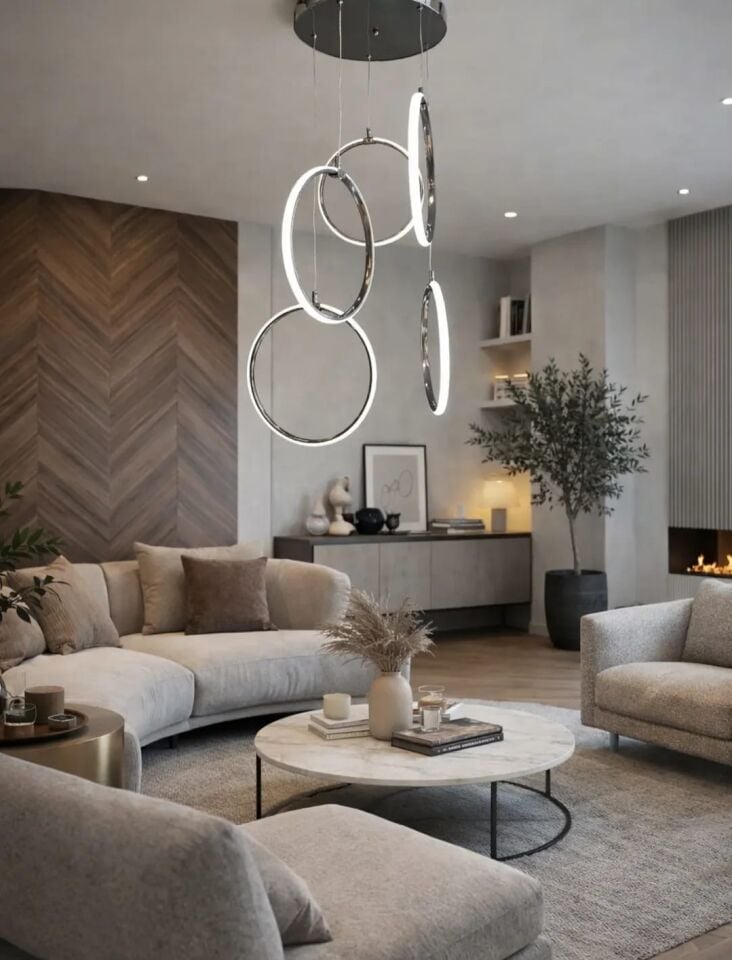 5 HALKALI MODERN LED SARKIT AVİZE