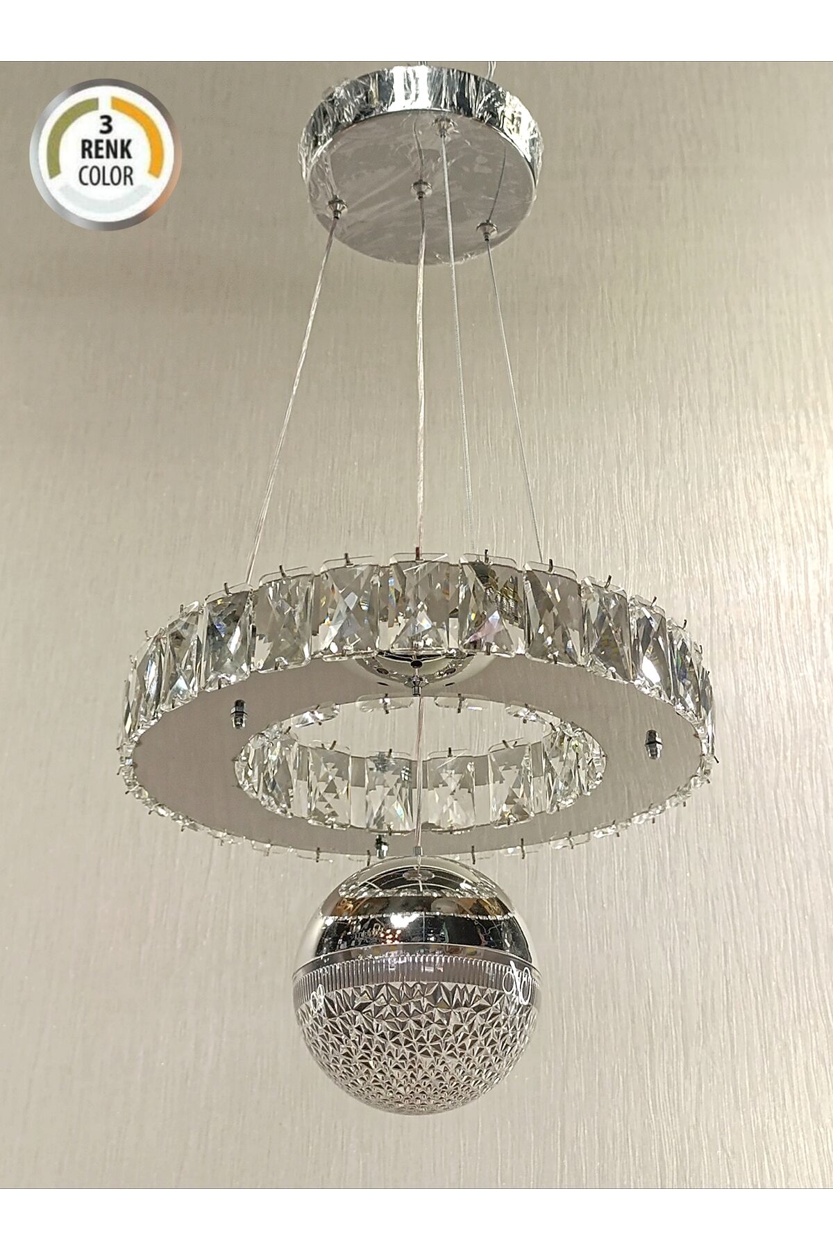 KRİSTAL TAŞLI 30LUK ŞEKER TOPLU MODERN LED AVİZE