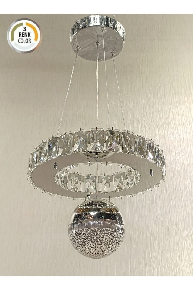 KRİSTAL TAŞLI 30LUK ŞEKER TOPLU MODERN LED AVİZE