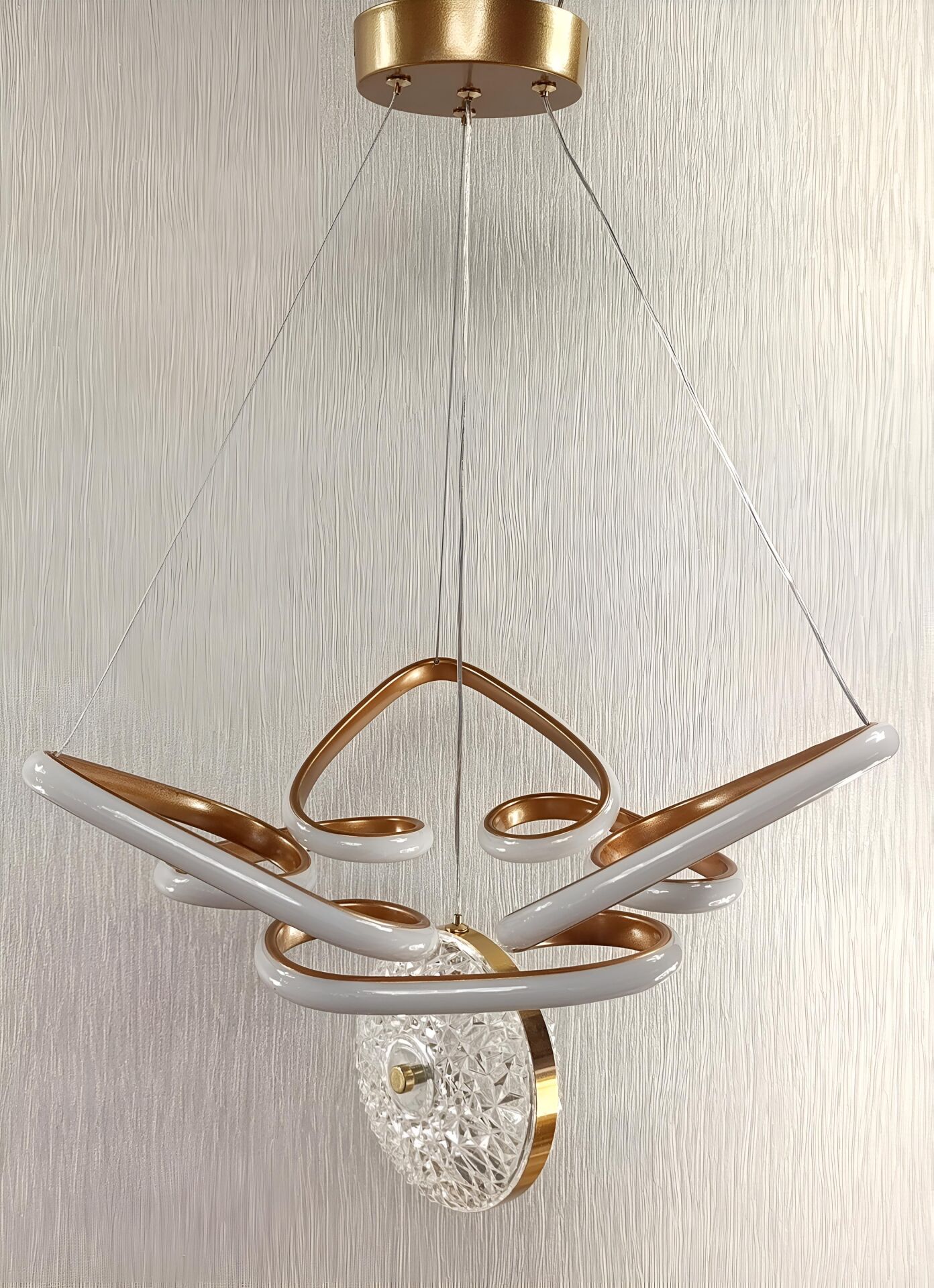 3KOLLU KELEBEK KRİSTALLİ BRONZ LED AVİZE