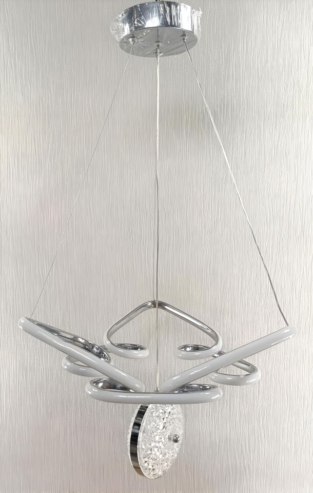 3 KOLLU KELEBEK ŞEKER TOPLU KROM LED AVİZE