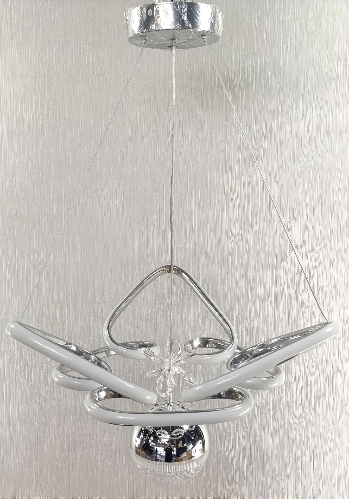 3 KOLLU KELEBEK ŞEKER TOPLU KROM LED AVİZE