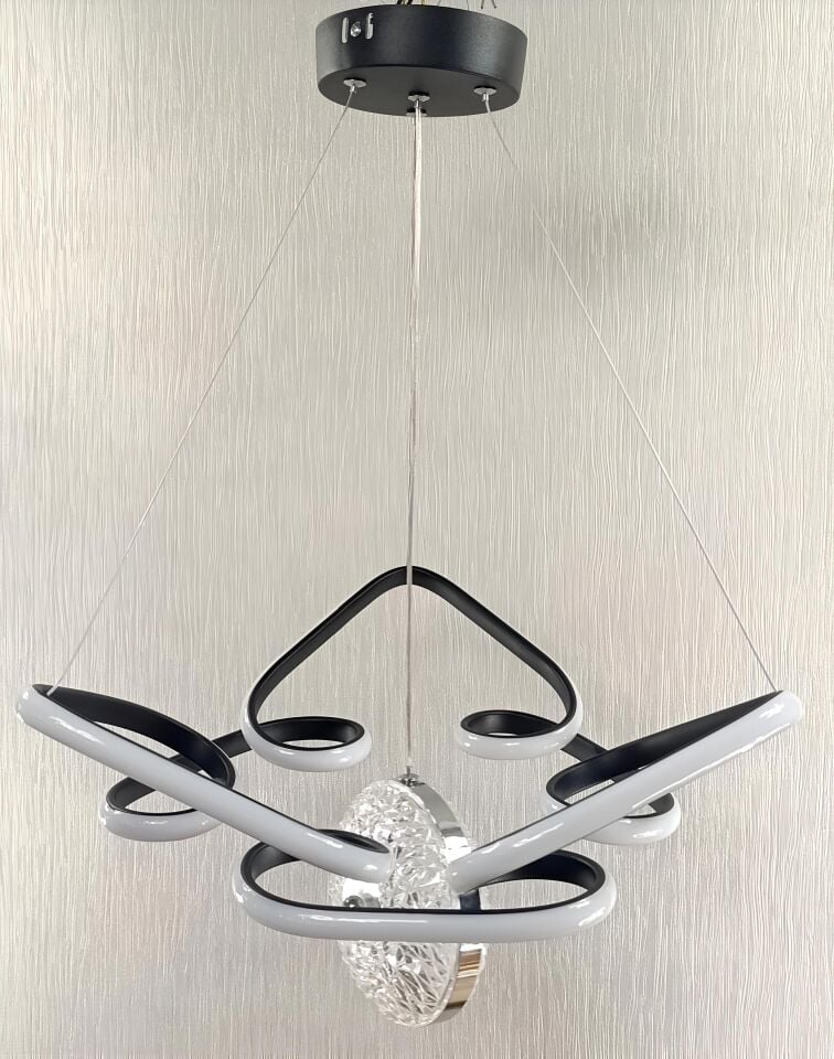 KOLLU KELEBEK ŞEKER TOPLU SİYAH LED AVİZE