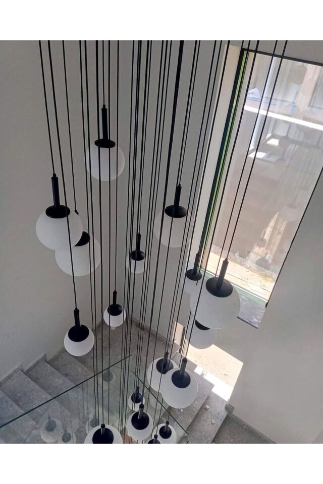 1MT TEPSİ 30 CAMLI MODERN GALERİ BOŞLUĞU AVİZE