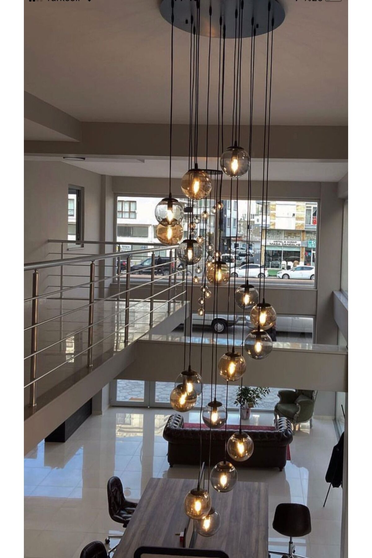 70lik 20 Sarkıtlı Galeri Boşluğu Modern Avize