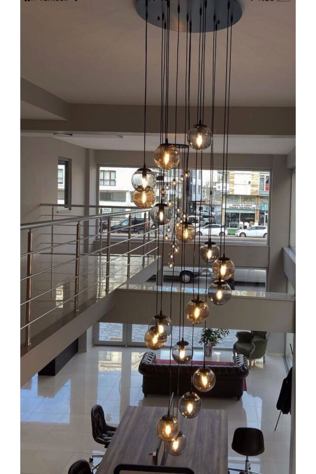 70lik 20 Sarkıtlı Galeri Boşluğu Modern Avize