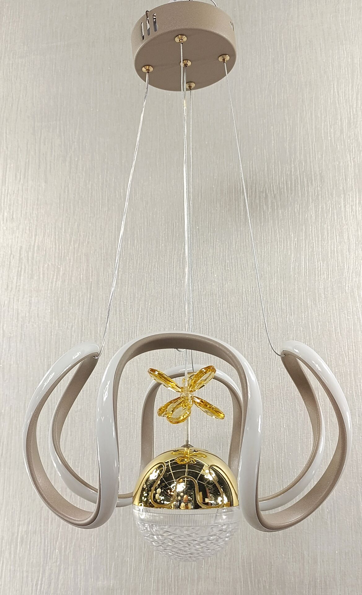 DRON MODEL TEK TOPLU MODERN LED AVİZE CAPPUCCİNO RENK