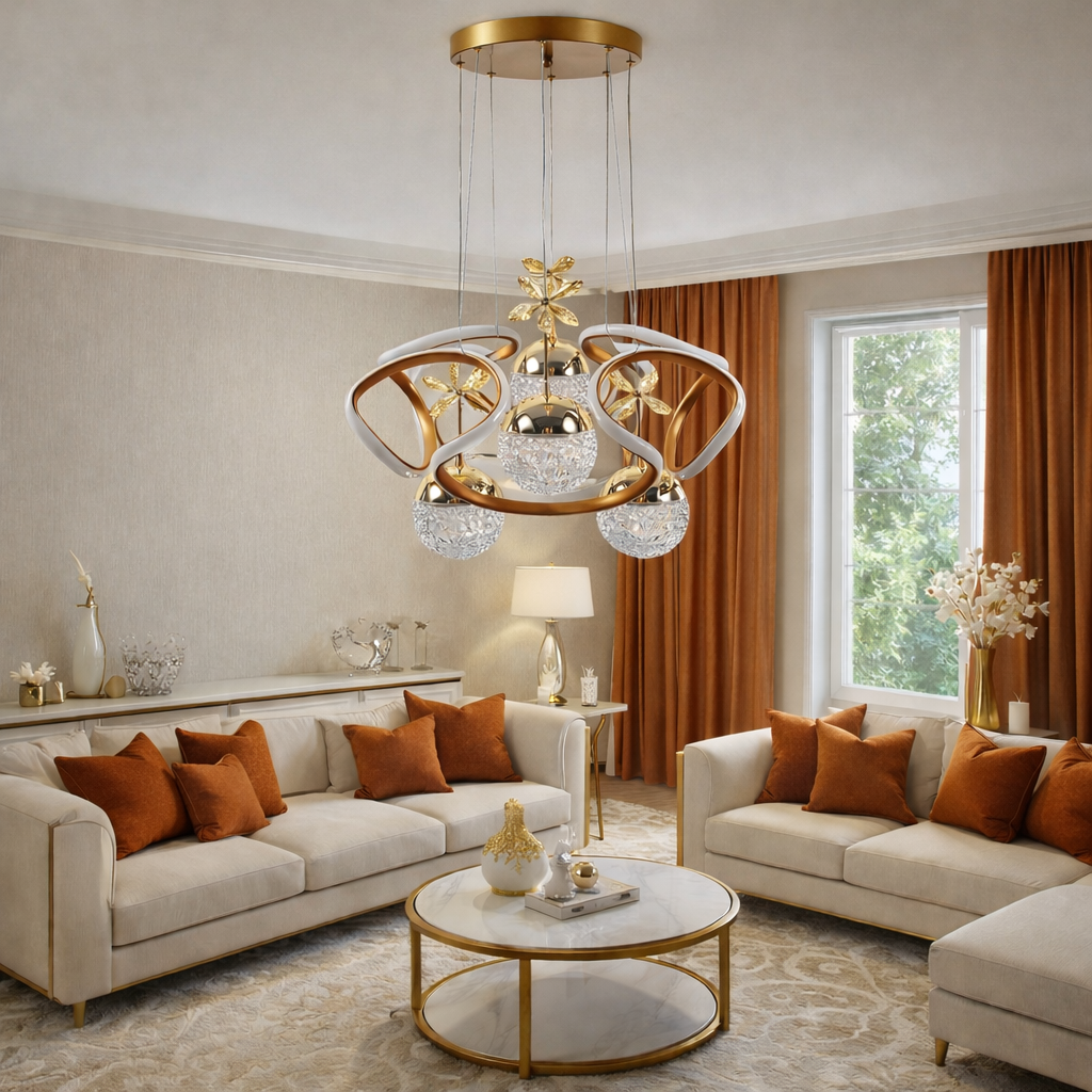 MODERN 4 TOPLU LED AVİZE BRONZ RENK