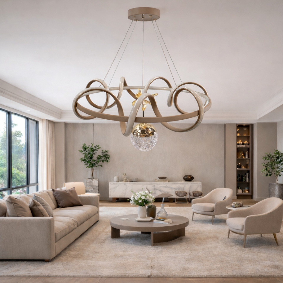 MODERN HELEZON TOPLU LED AVİZE CAPPUCCİNO RENK