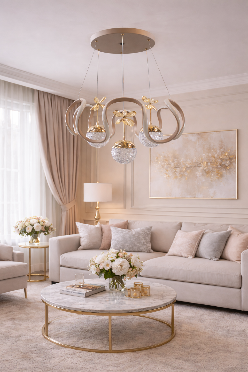 MODERN 3 TOPLU LED AVİZE CAPPUCCİNO RENK