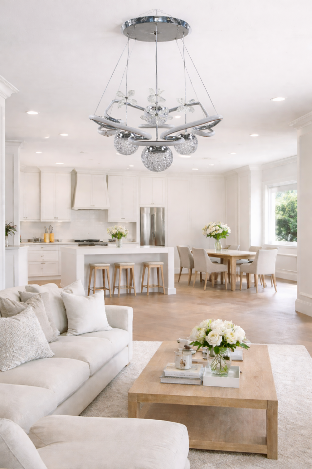 MODERN TAÇ MODEL 4 TOPLU LED AVİZE KROM RENK