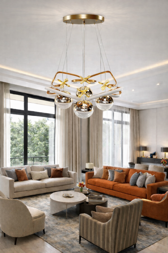 MODERN TAÇ MODEL 4 TOPLU LED AVİZE BRONZ RENK