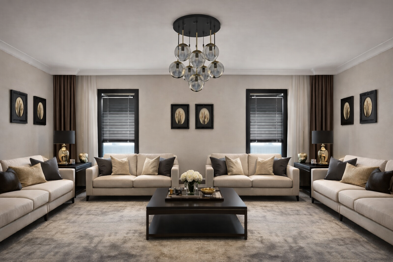 GLOP CAMLI 8Lİ SARKIT BAL CAM SİYAH AVİZE