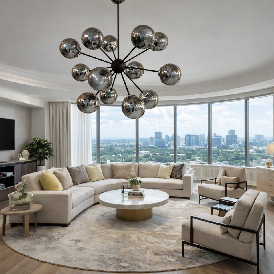 GLOP FÜME CAMLI  13 CAMLI MODÜLER SİYAH AVİZE