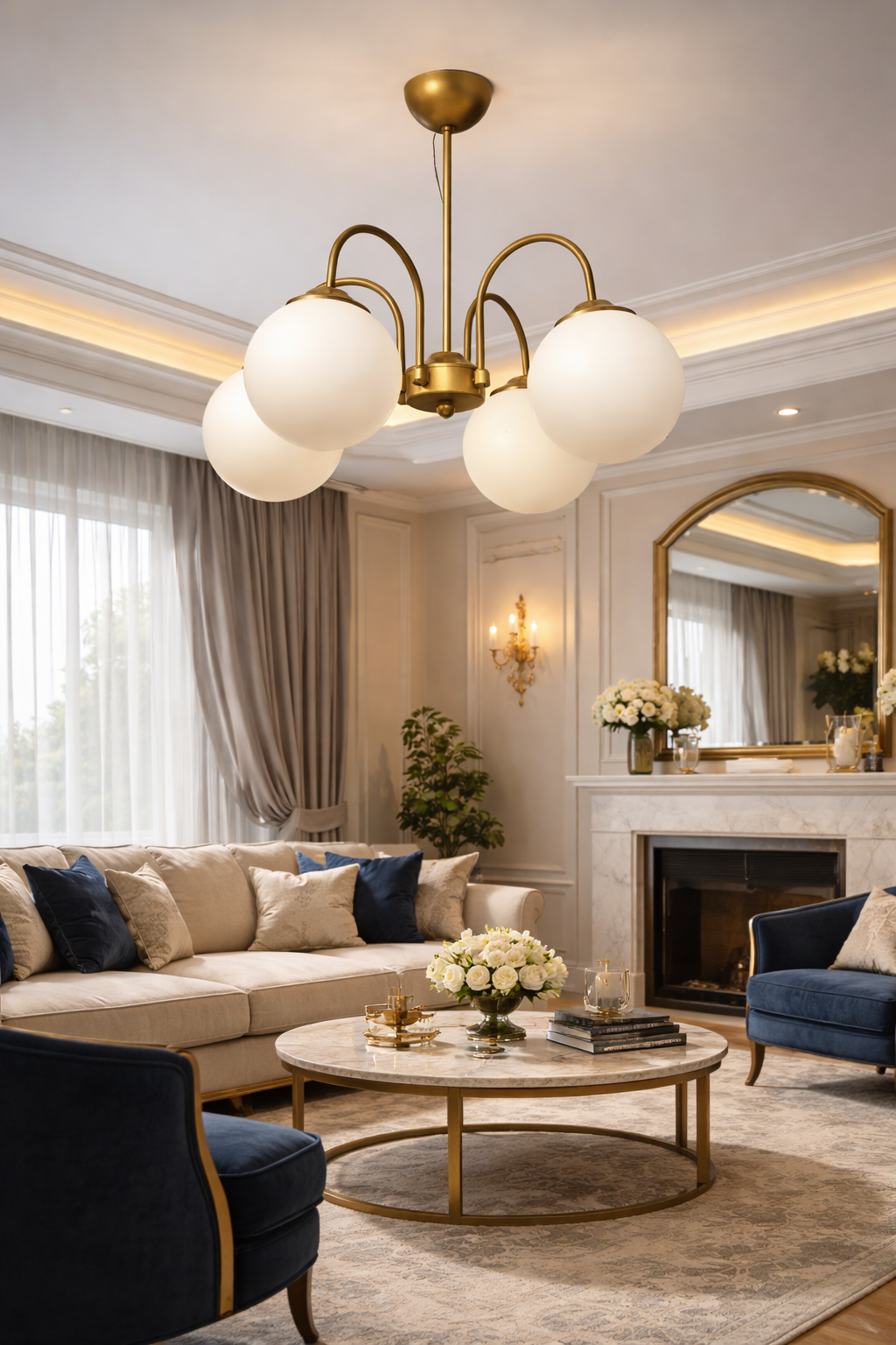 GLOP BEYAZ CAM 4 LÜ BÜKÜMLÜ GOLD AVİZE