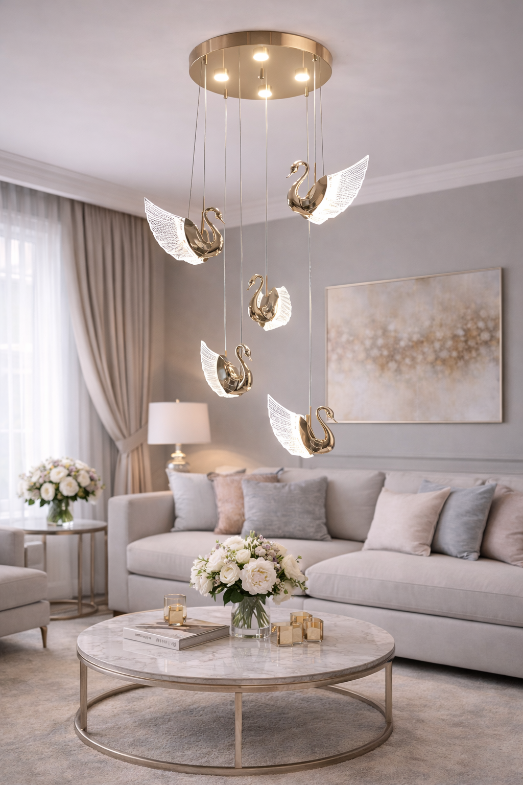 İTHAL SARKIT KUĞU MODEL GOLD AVİZE