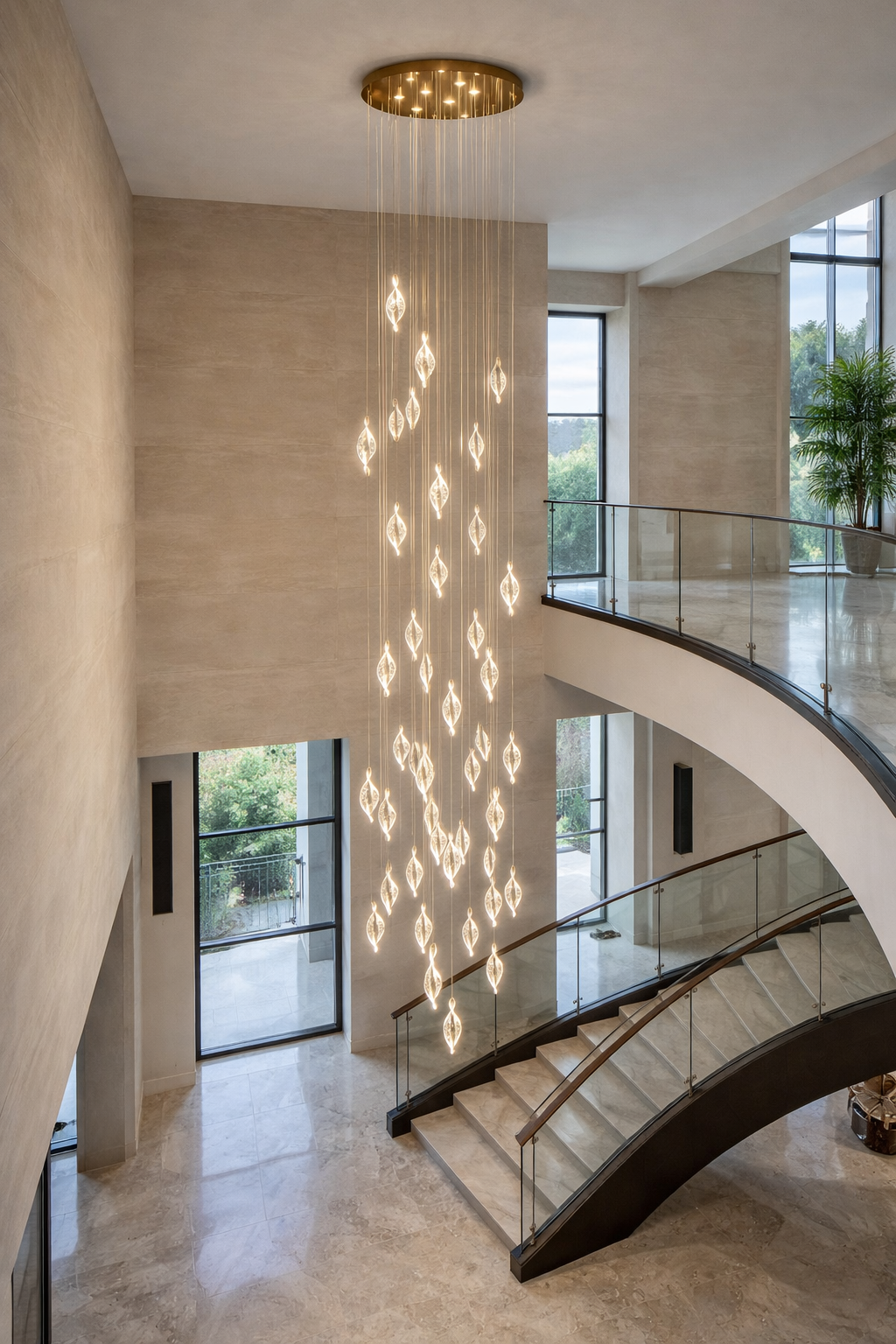 MODERN İTHAL FLEKSİ KELEBEK MODEL 30 LU GALERİ BOŞLUĞU SARKIT GOLD AVİZE