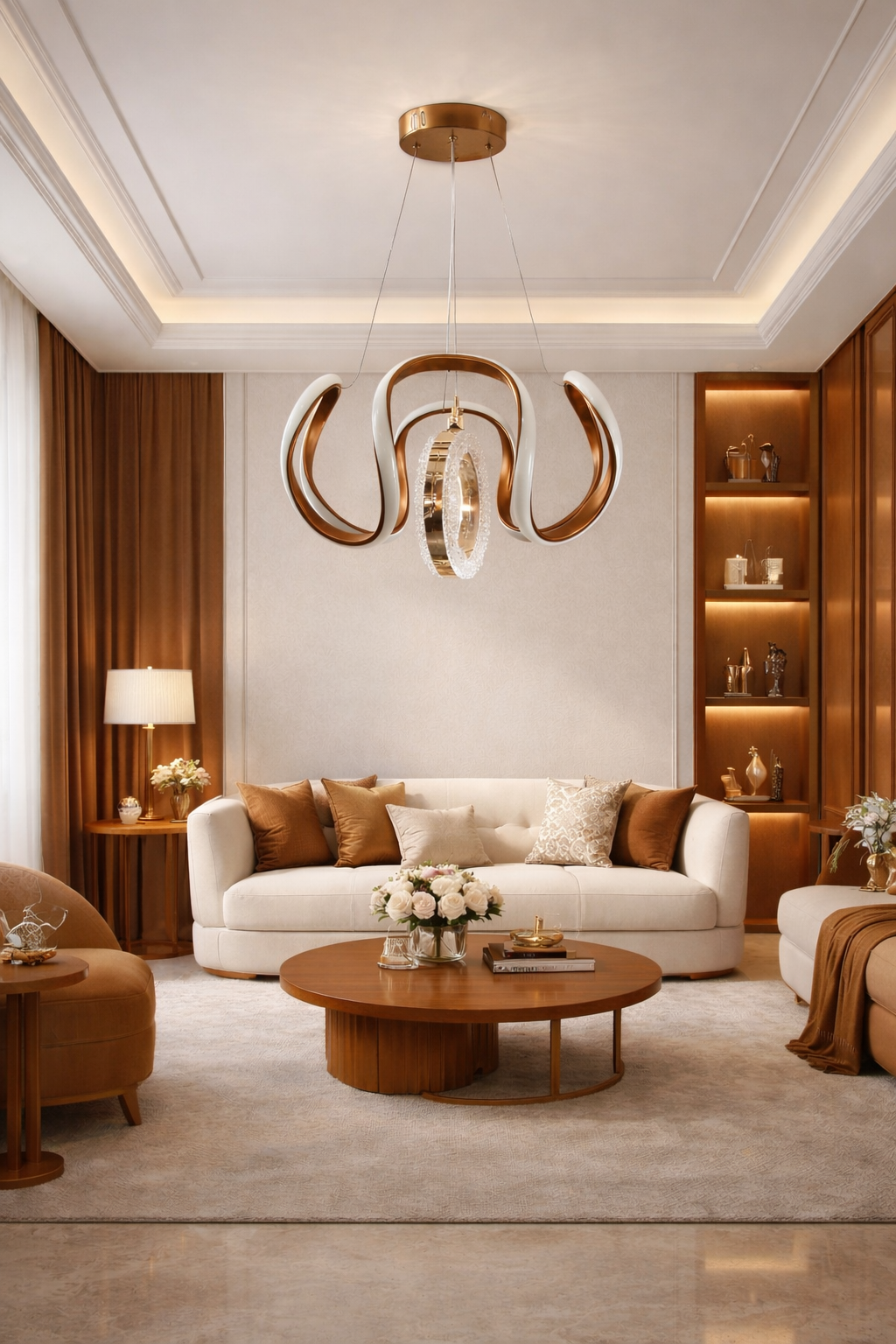 MODERN HALKALI DRON MODEL LED AVİZE BRONZ