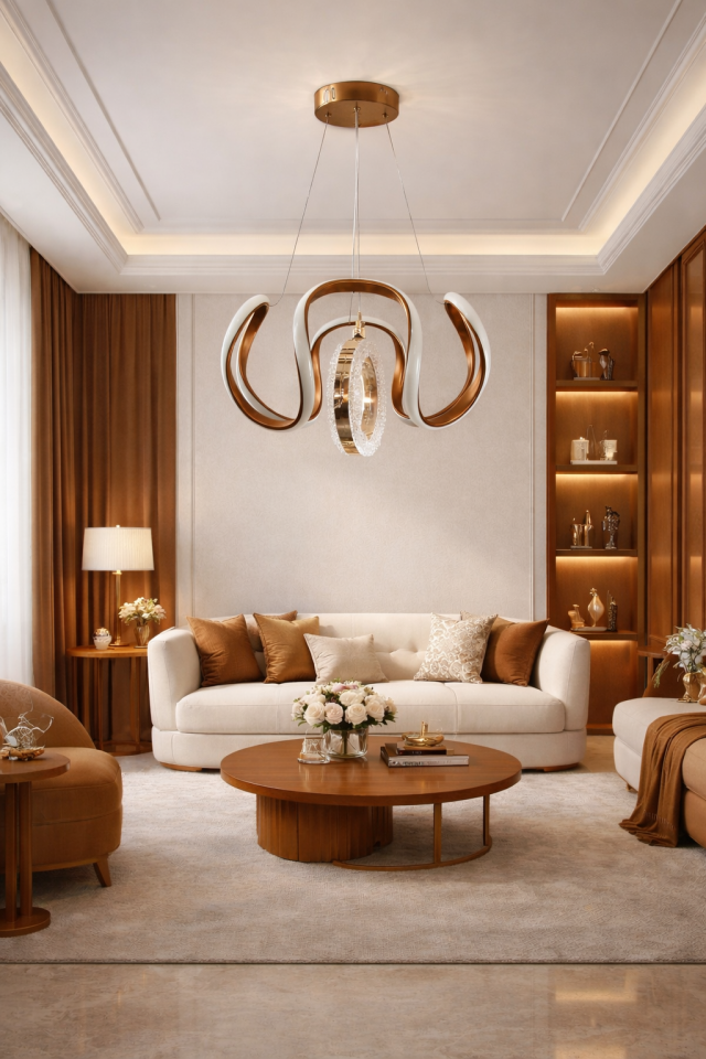 MODERN HALKALI DRON MODEL LED AVİZE BRONZ