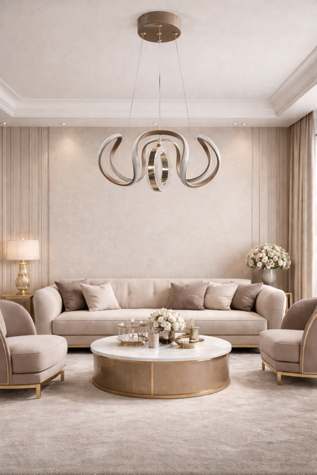 MODERN HALKALI DRON MODEL LED AVİZE KİREMİT