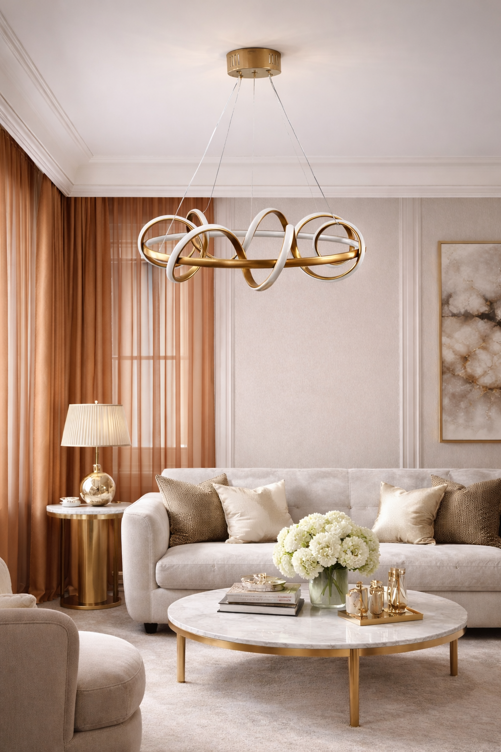 MODERN HELEZON MODEL LED AVİZE BRONZ