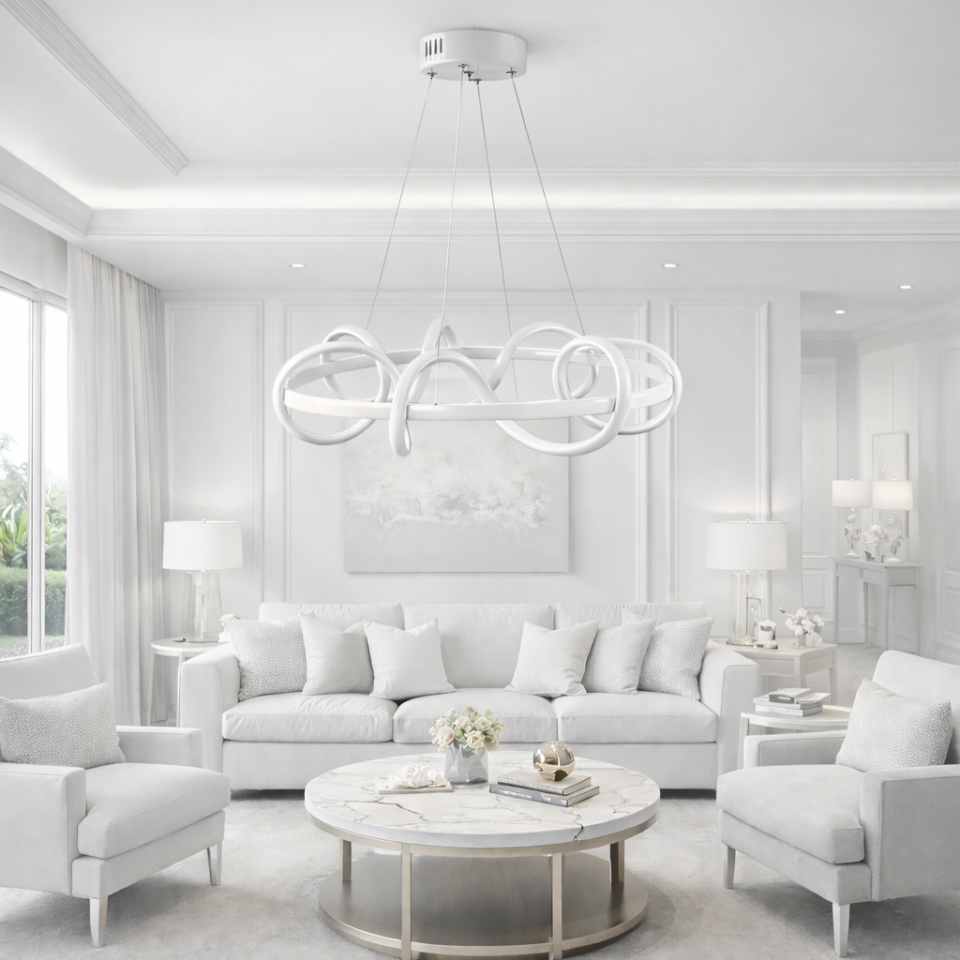 MODERN HELEZON MODEL LED AVİZE BEYAZ