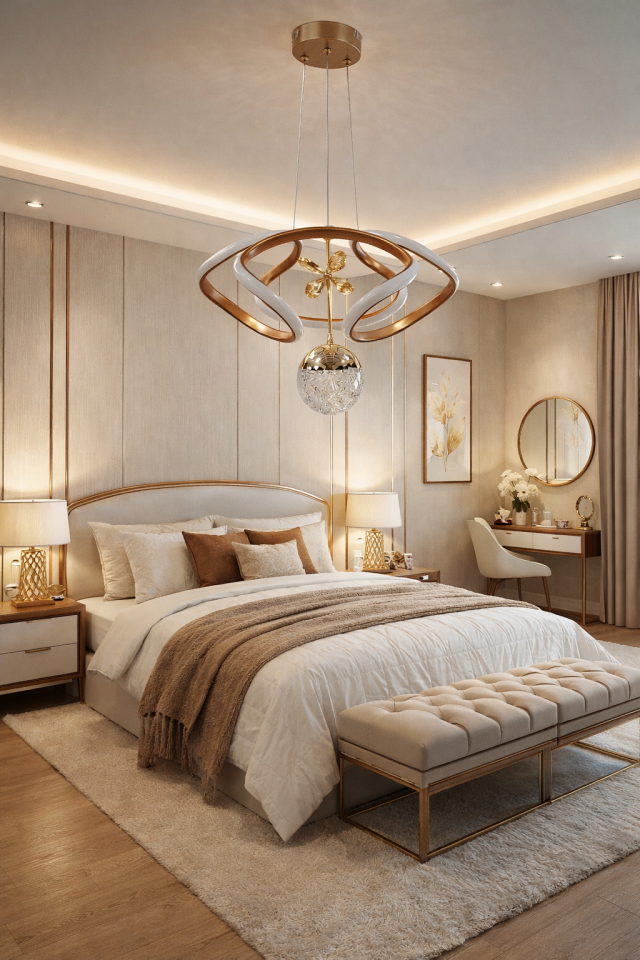 MODERN TOPLU 3 LÜ DRON MODEL LED AVİZE BRONZ