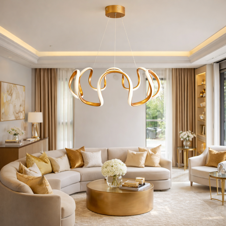 MODERN AHTAPOT MODEL LED AVİZE BRONZ