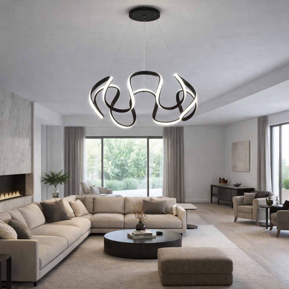 MODERN AHTAPOT MODEL LED AVİZE SİYAH