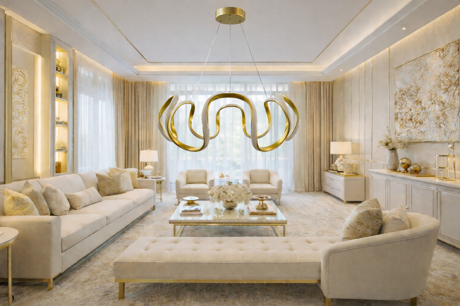 MODERN AHTAPOT MODEL LED AVİZE GOLD