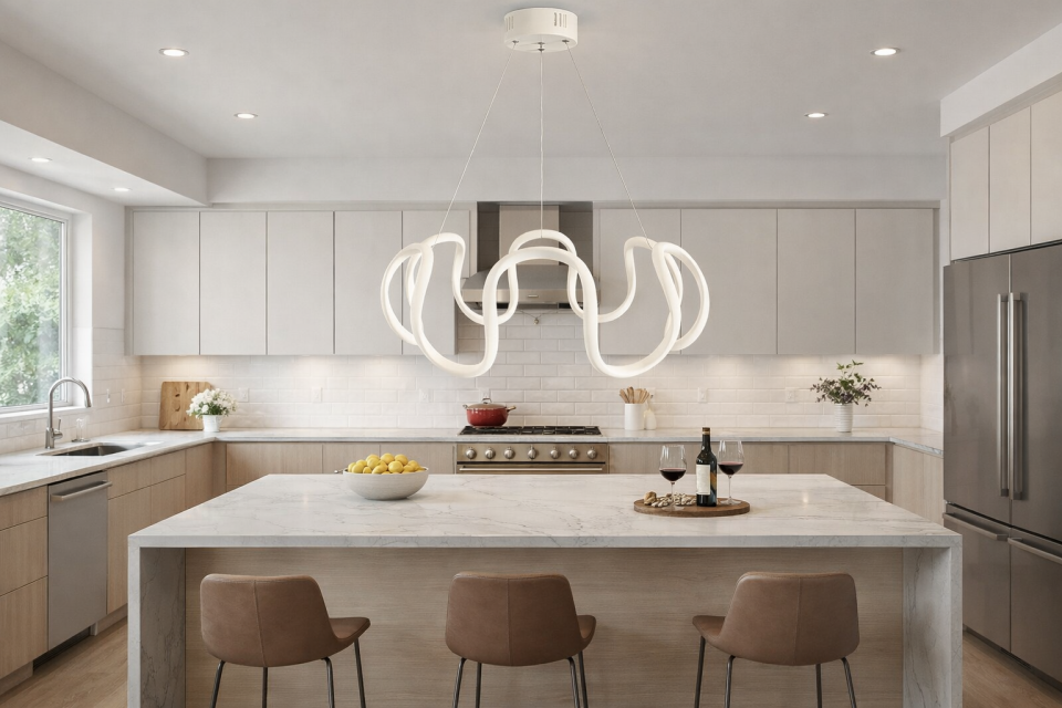 MODERN AHTAPOT MODEL LED AVİZE BEYAZ